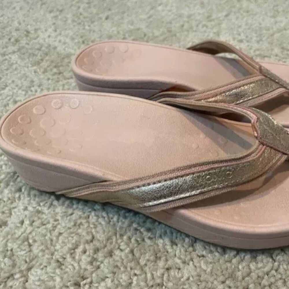 Vionic Womens Pink Sequin Platform Slides Thong F… - image 2